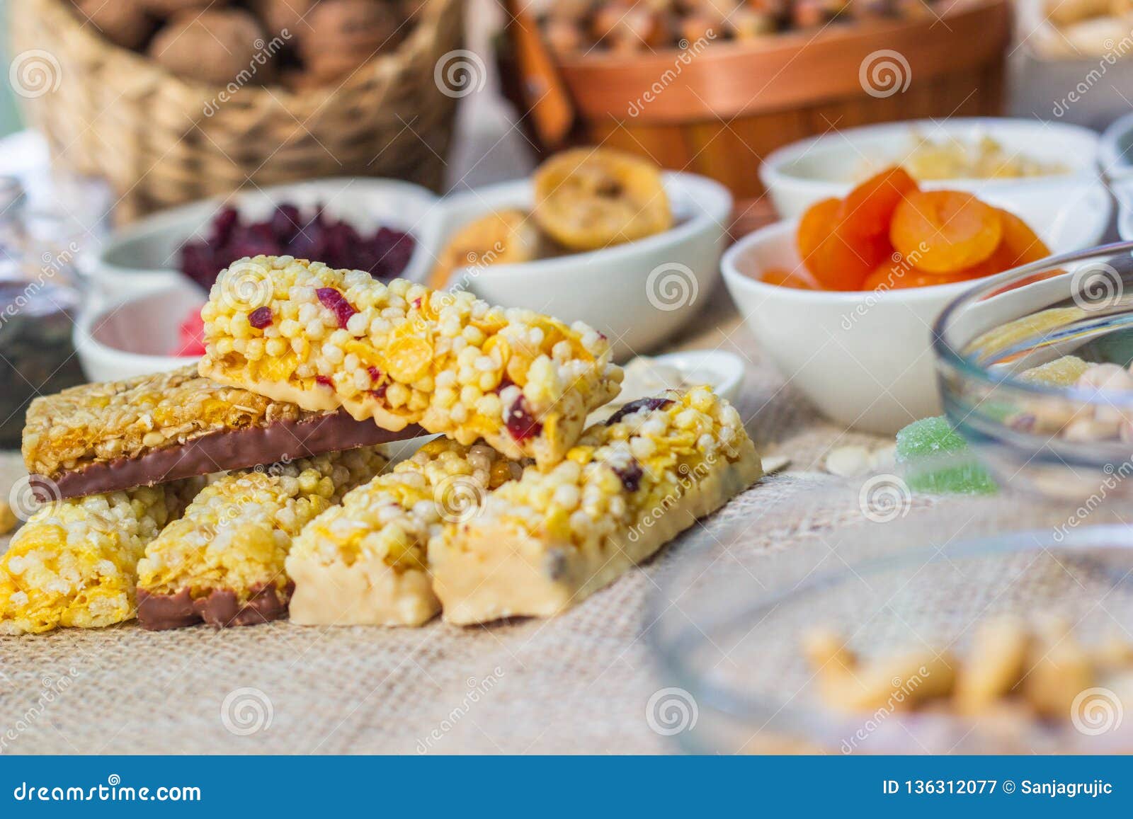 Granola bar. Healthy snack stock image. Image of eating 136312077