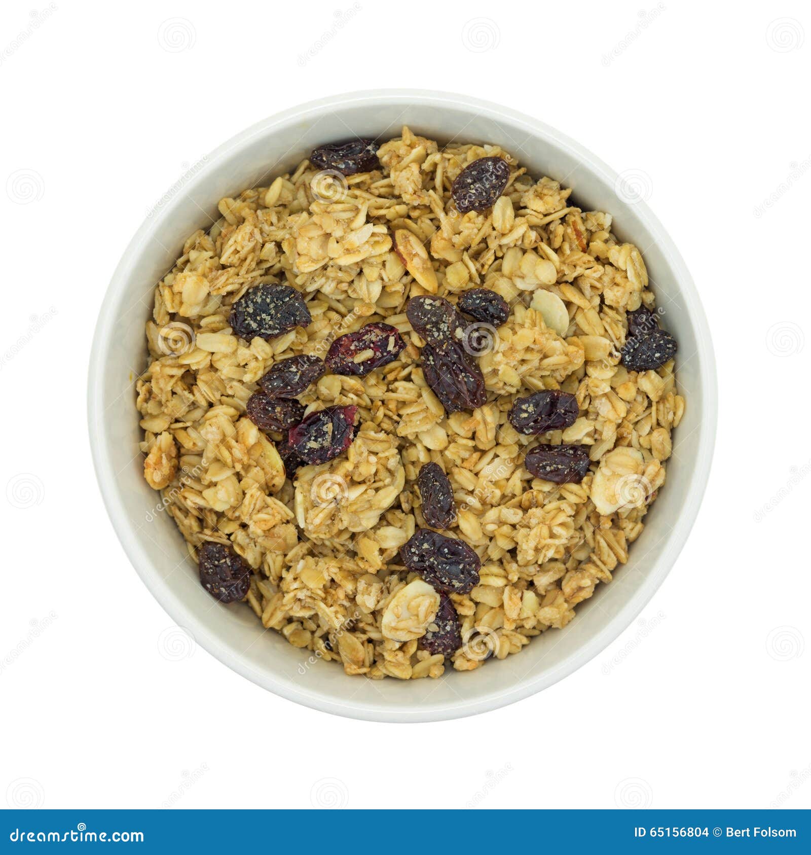 Granola Cereal In Bowl On White Background Stock Photo Image of
