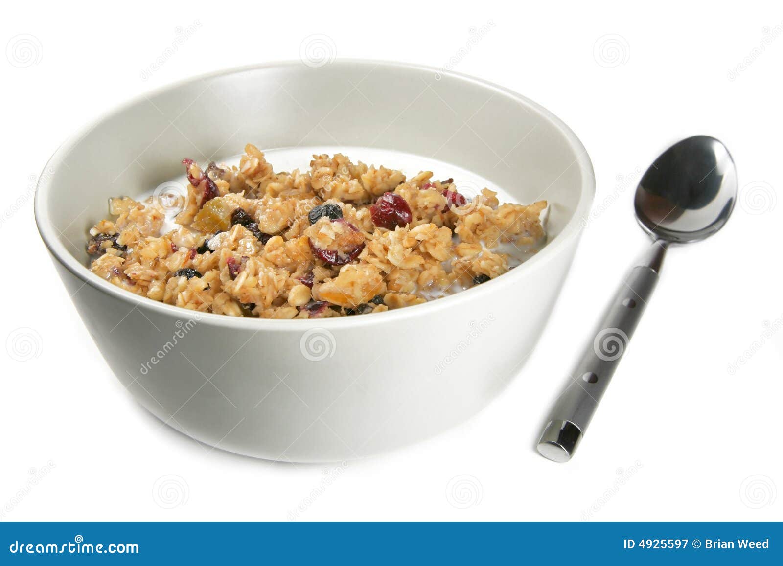 Granola Cereal with Milk stock image. Image of macro, honey 4925597