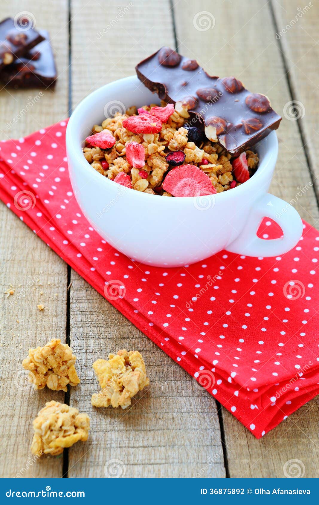 Granola with Fruit in a Cup Stock Photo Image of macro, cornflakes
