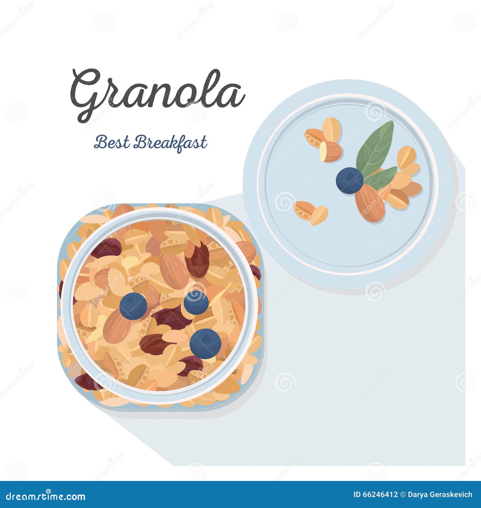 Granola stock vector. Illustration of oats, snack, tasty 66246412