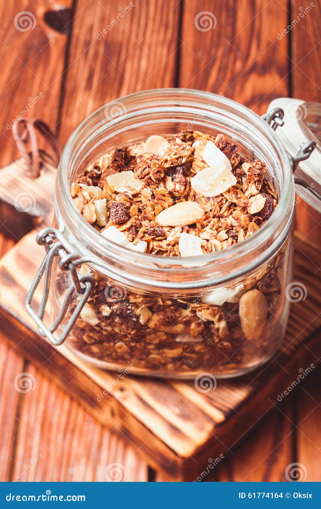 Granola in jar stock photo. Image of diet, dieting, healthy 61774164