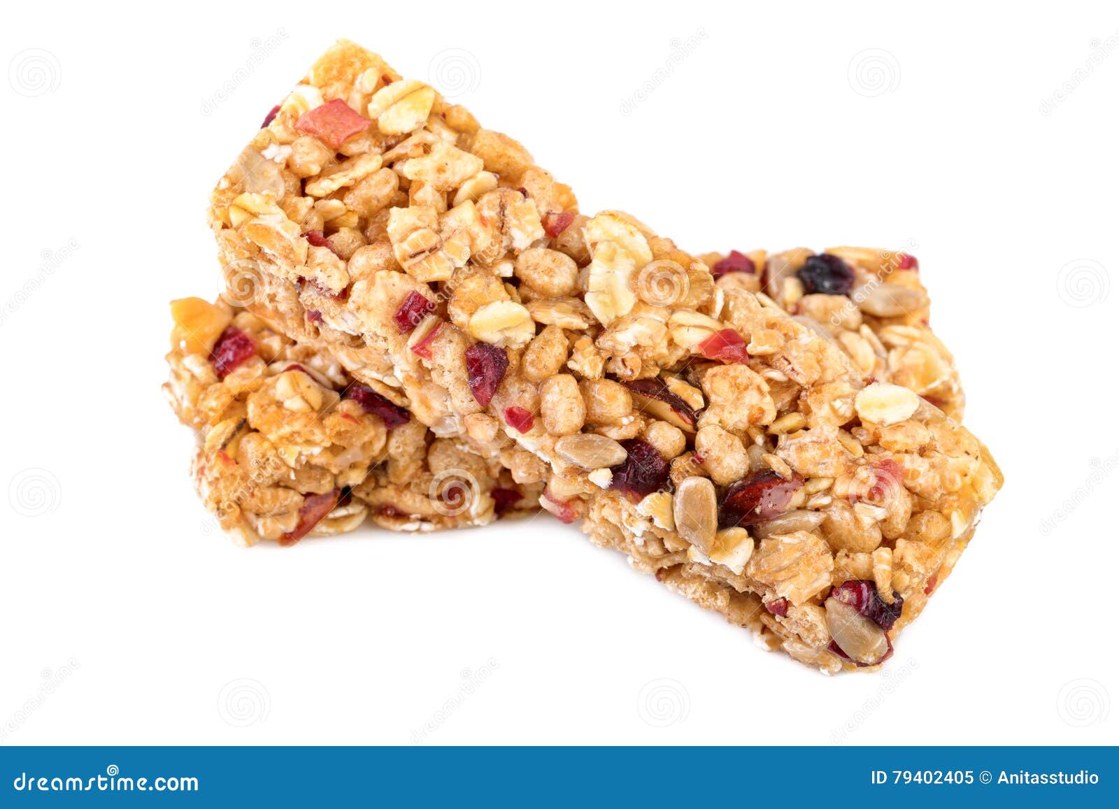 Granola muesli bars stock image. Image of homemade, snack 79402405