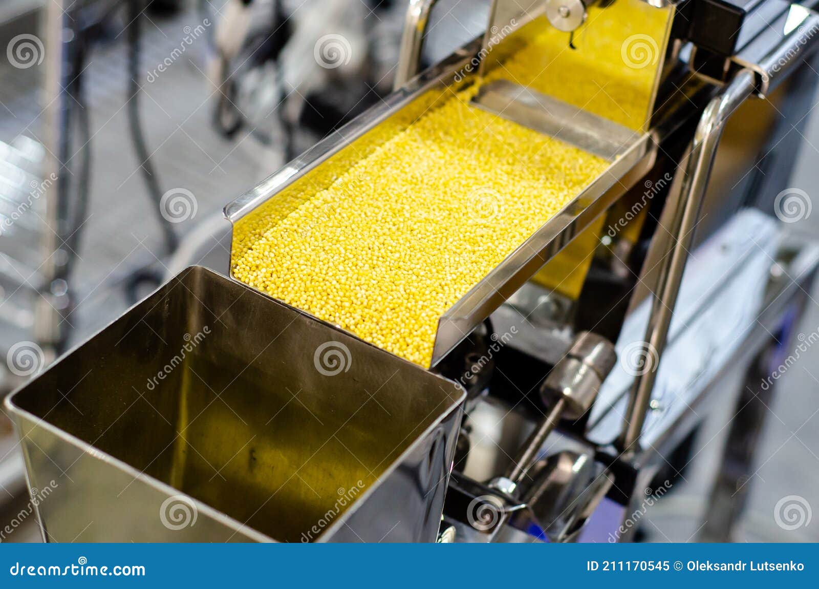 Granola Packaging Machine. Cereal and Grains Packaging Stock Image