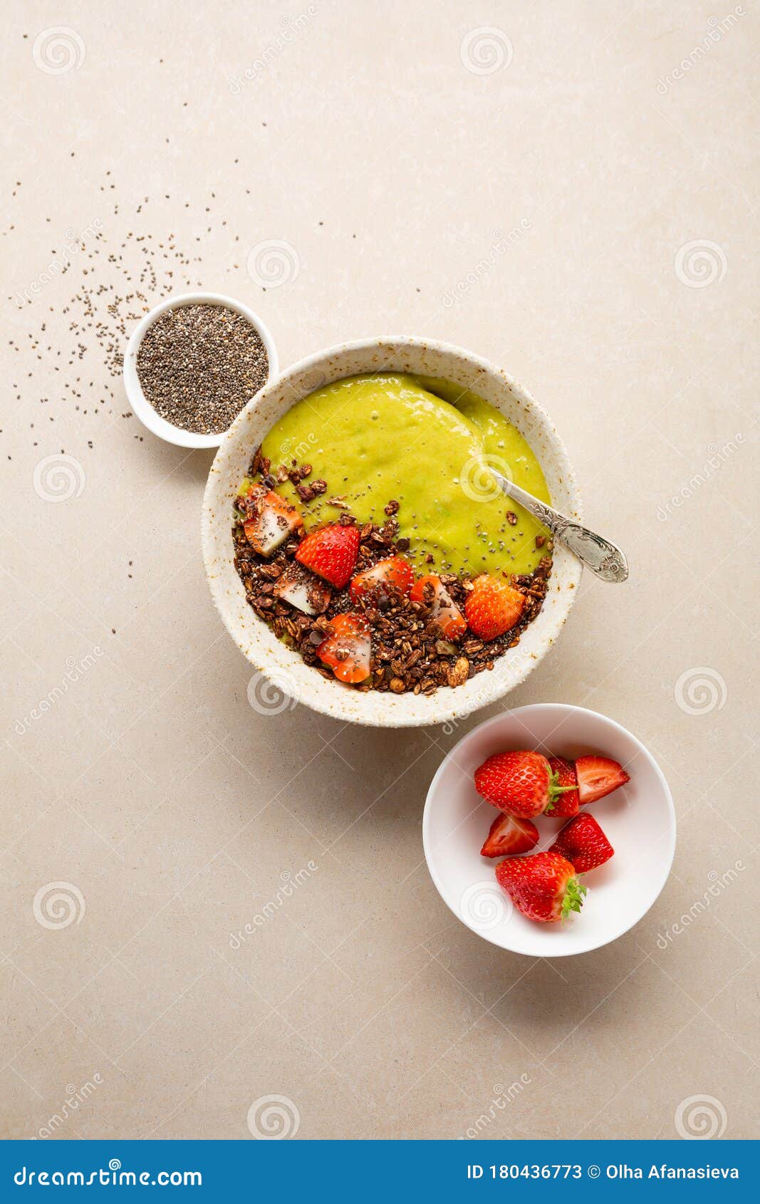 Granola with Smoothie in Bowl Stock Image Image of yellow, smoothie