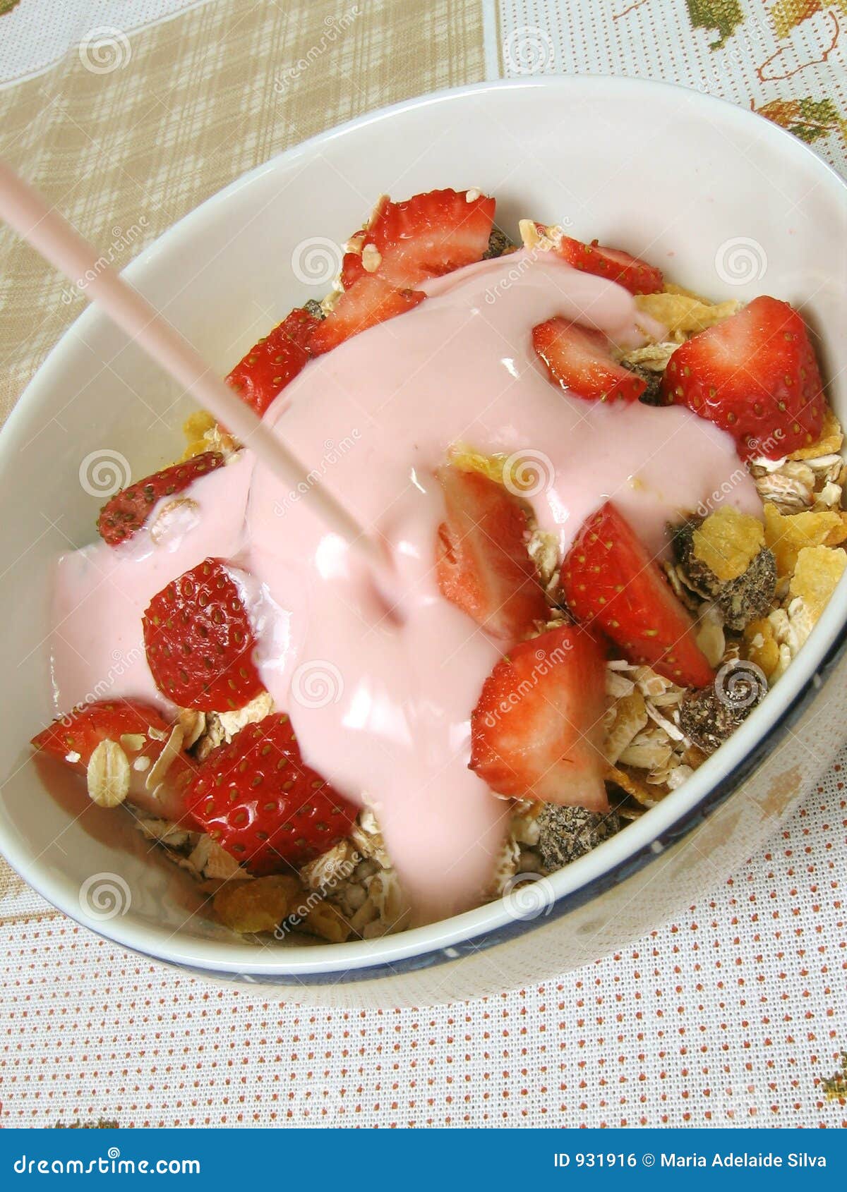 Granola, Strawberries and Yogurt Stock Photo Image of close, health