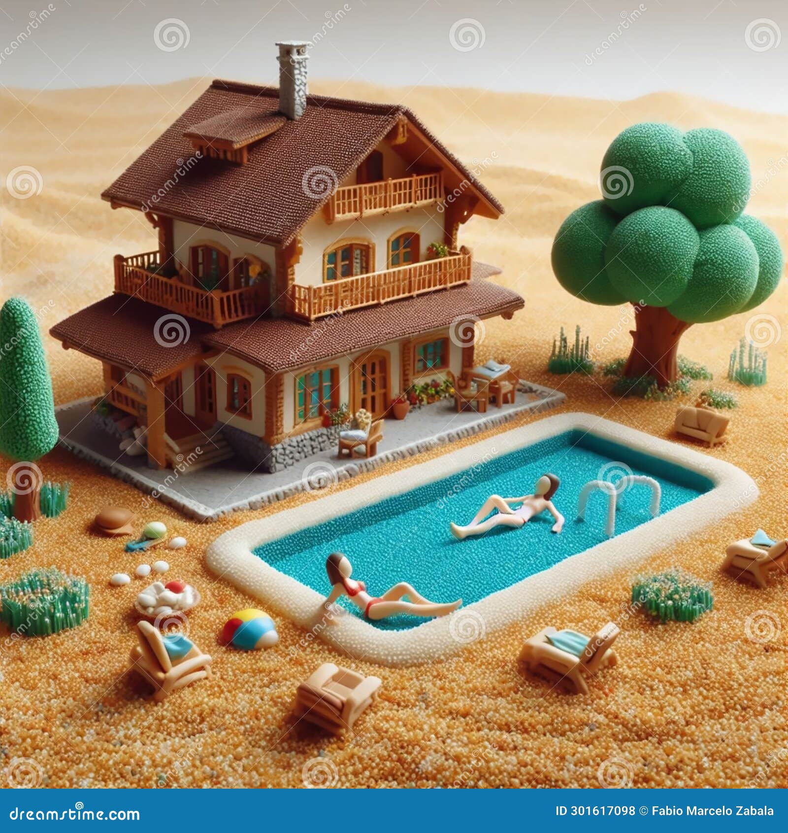 granolandia una escena de verano en miniatura hecha con granos