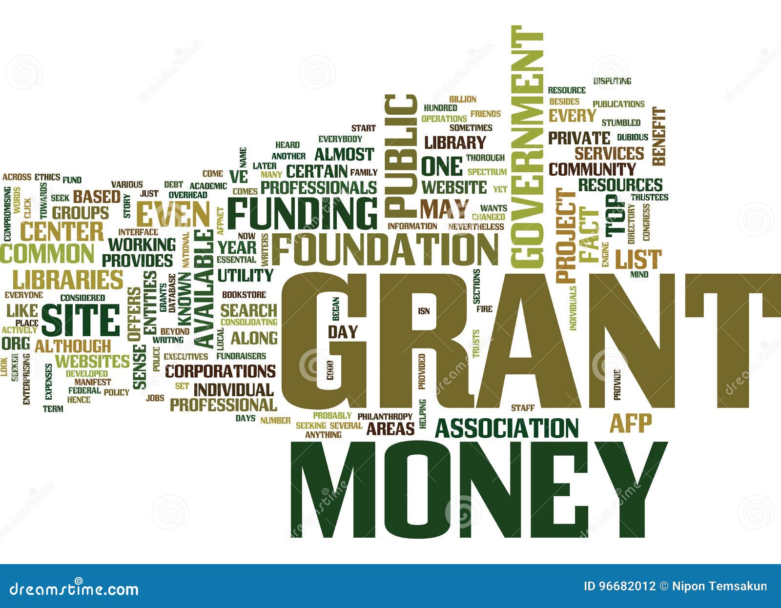 grant money text background word cloud concept