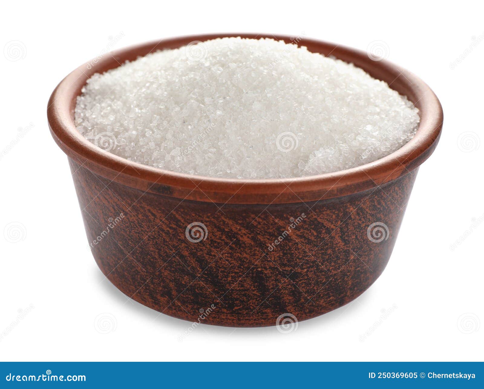 Granulated Sugar in Bowl Isolated on White Stock Image Image of diet