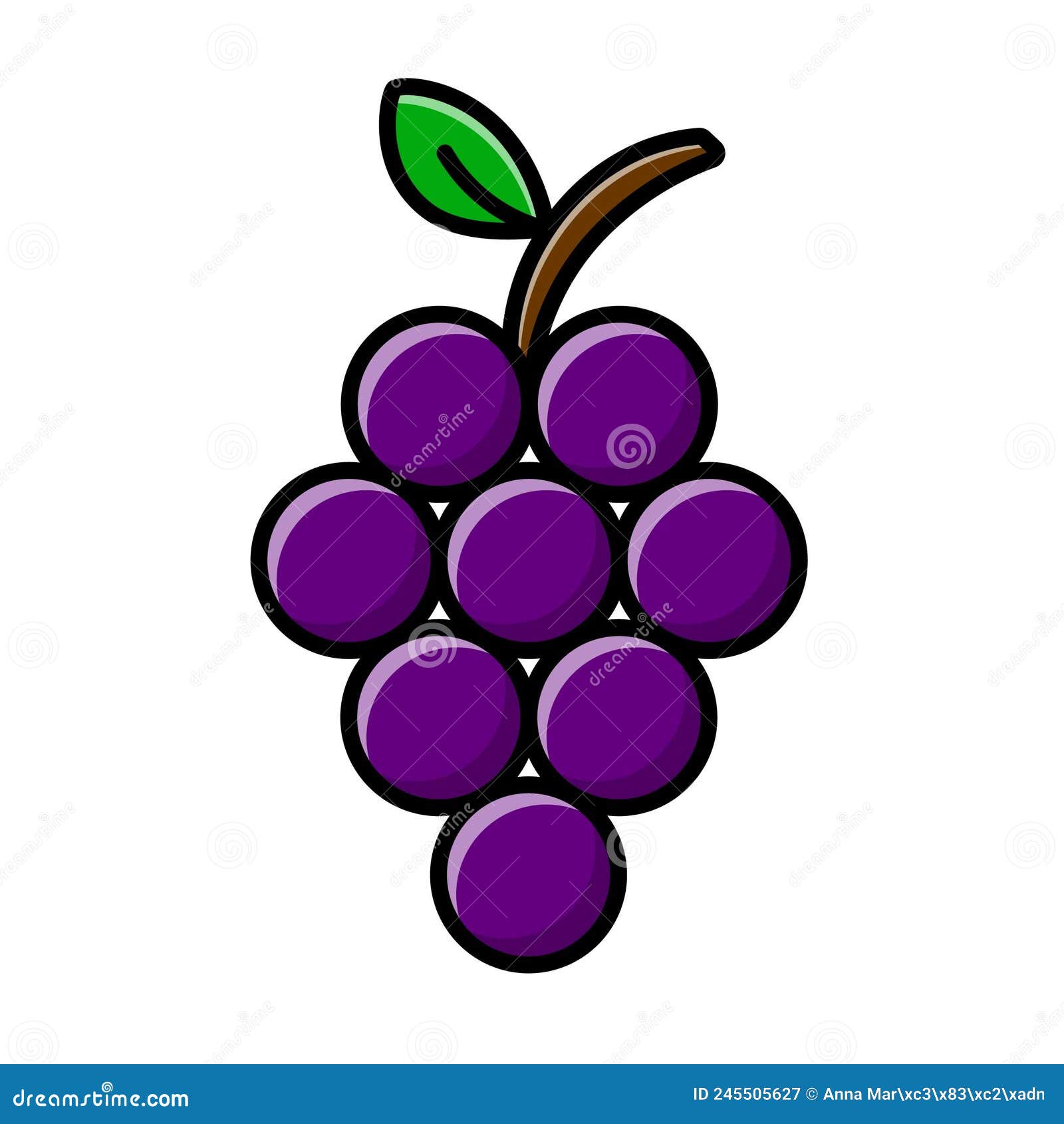 Grape cartoon icon stock vector. Illustration of wine 245505627