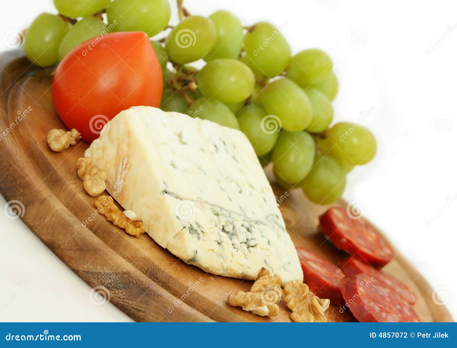 Grape, cheese and sausage stock photo. Image of italian 4857072