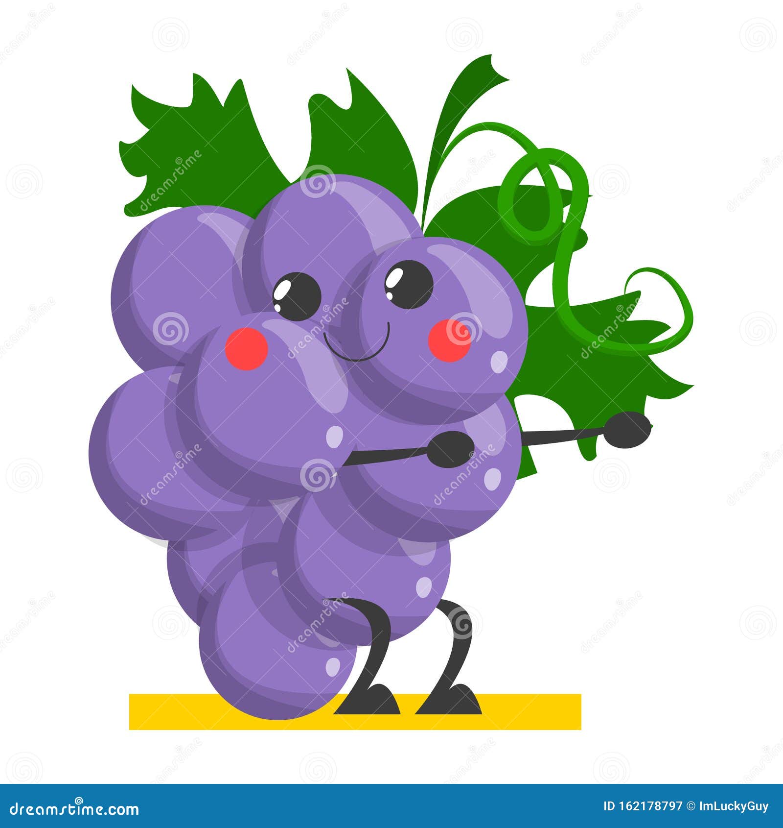 Grape Funny Character Training in the Gym Vector Isolated Stock ...