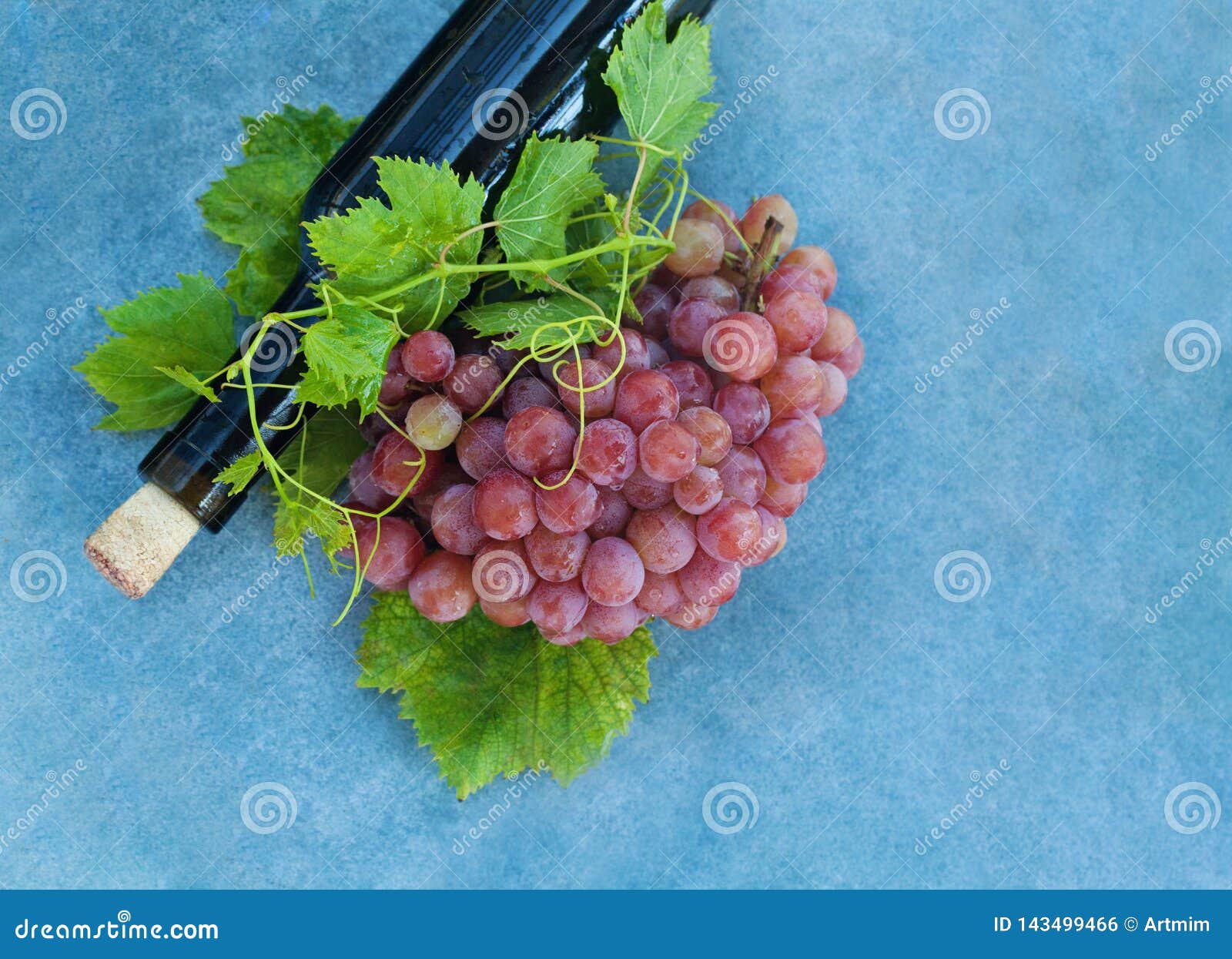 Grape Italian Delishes with Wine, Top View Stock Photo Image of food