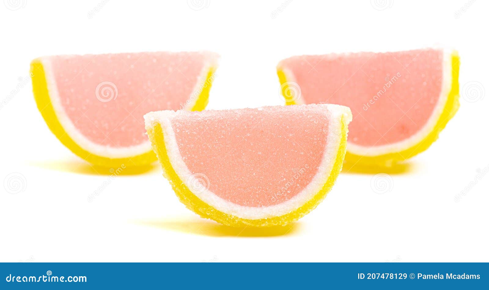 Grapefruit Candy Fruit Slice on a White Background Stock Image Image