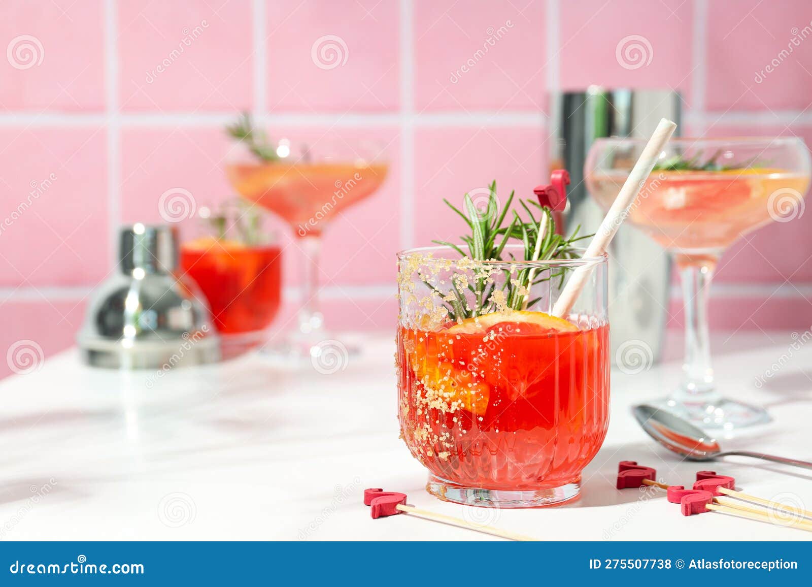 Grapefruit Cocktail, Alcohol or Non Alcoholic Drink for Party Stock