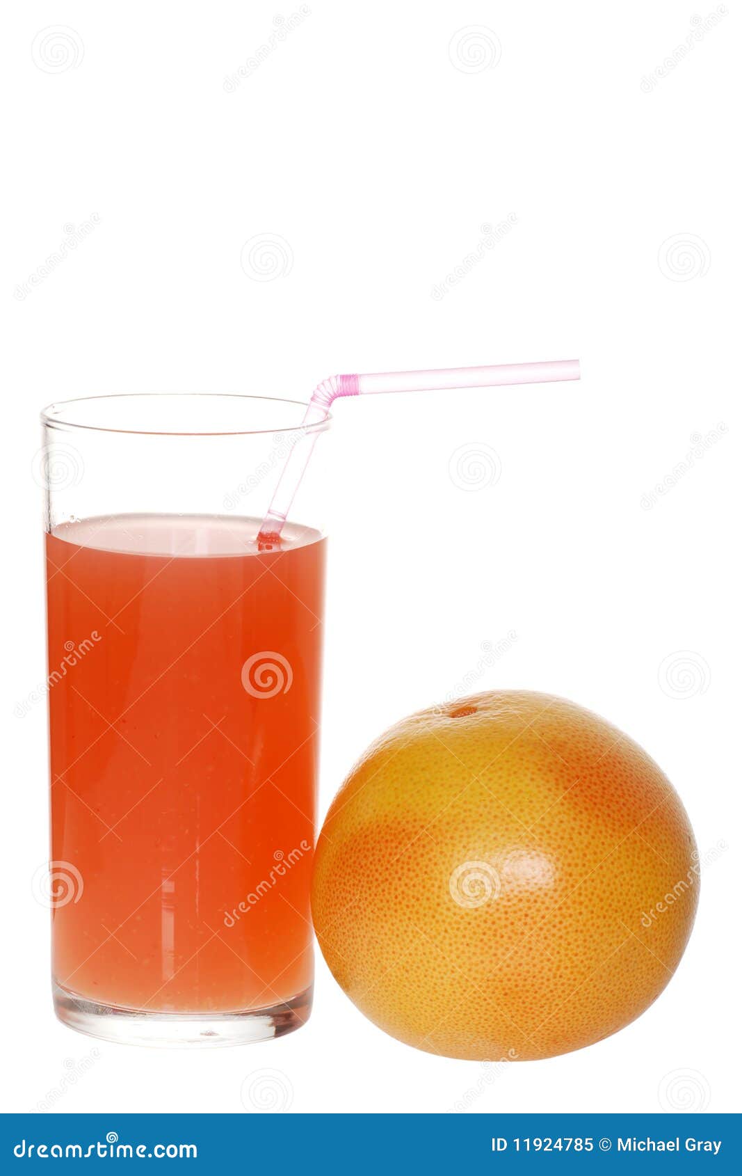 Grapefruit Juice with a Straw Stock Image Image of brightly, macro