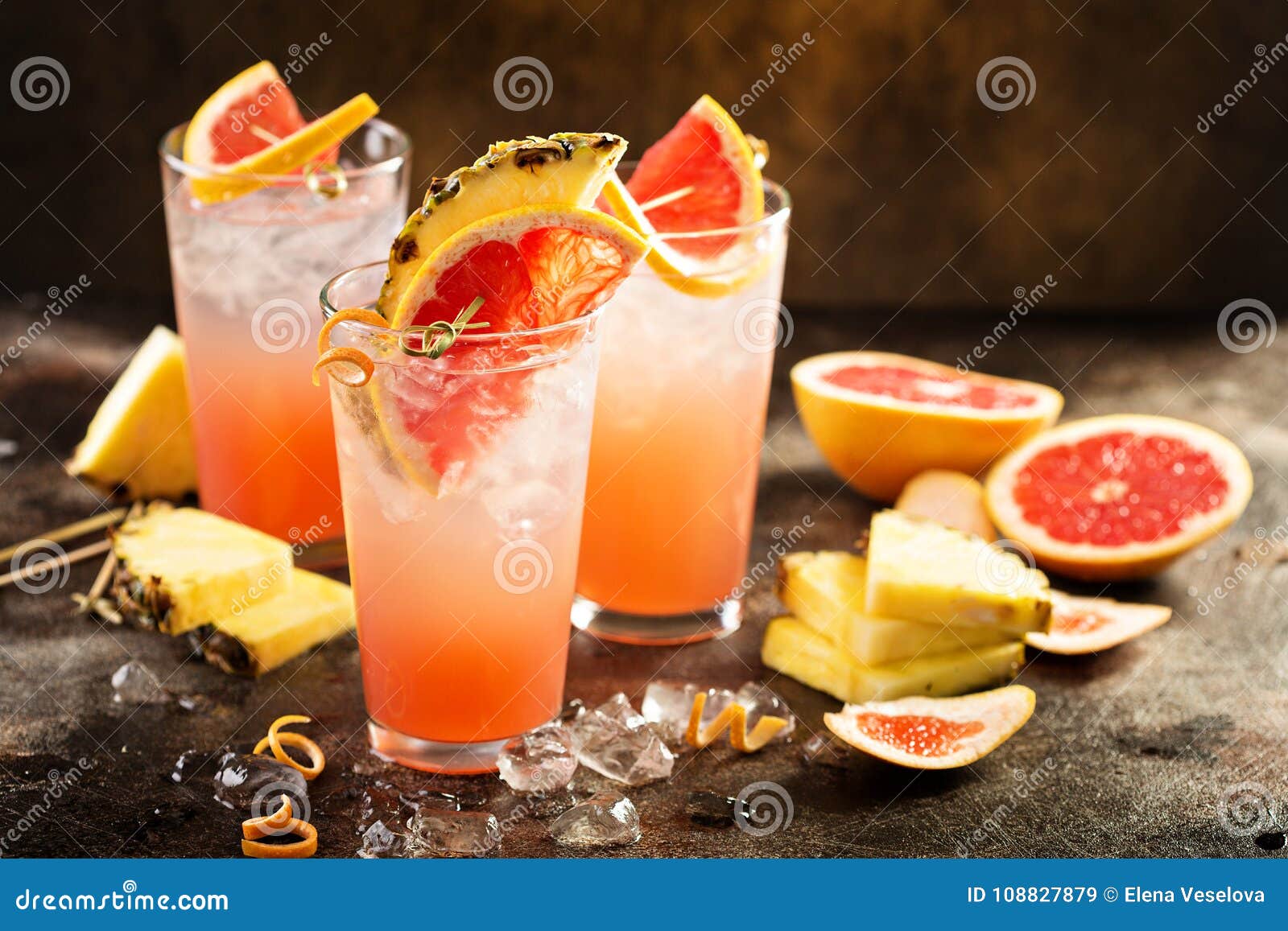 Grapefruit and Pineapple Cocktail Stock Image Image of cocktail, juice 108827879