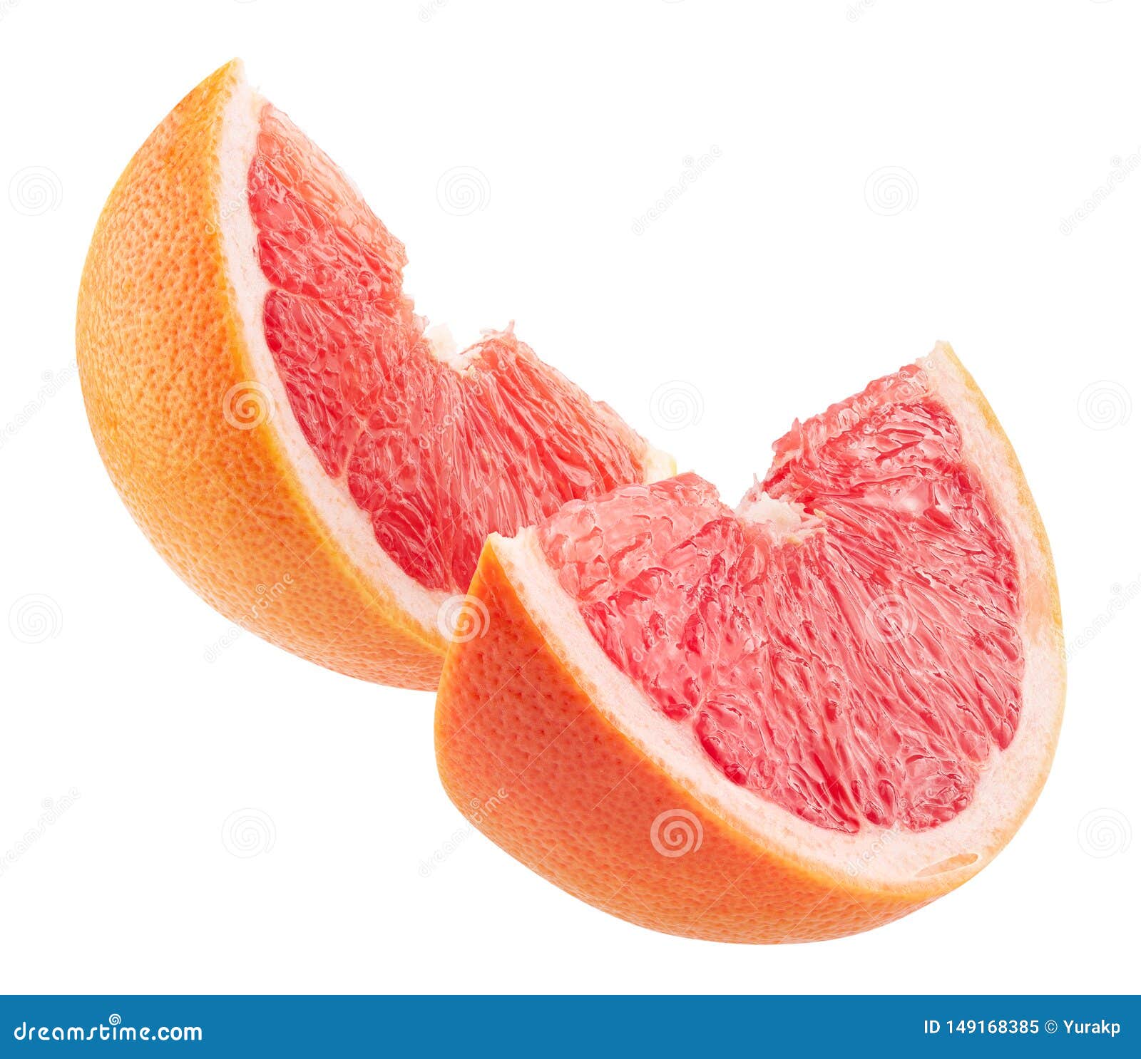 Grapefruit Slices Isolated on a White Background Stock Image - Image of