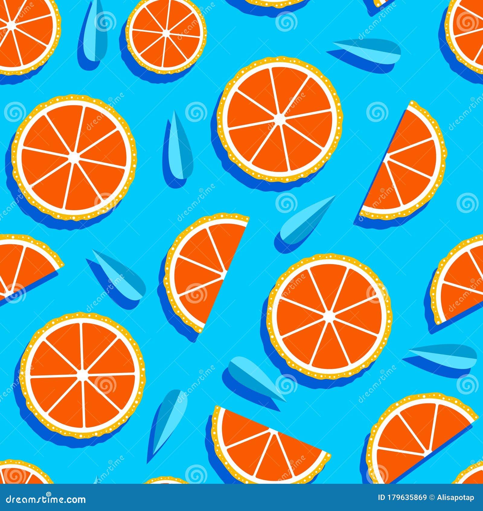 Grapefruit Slices and Leaves on Water Surface Stock Vector
