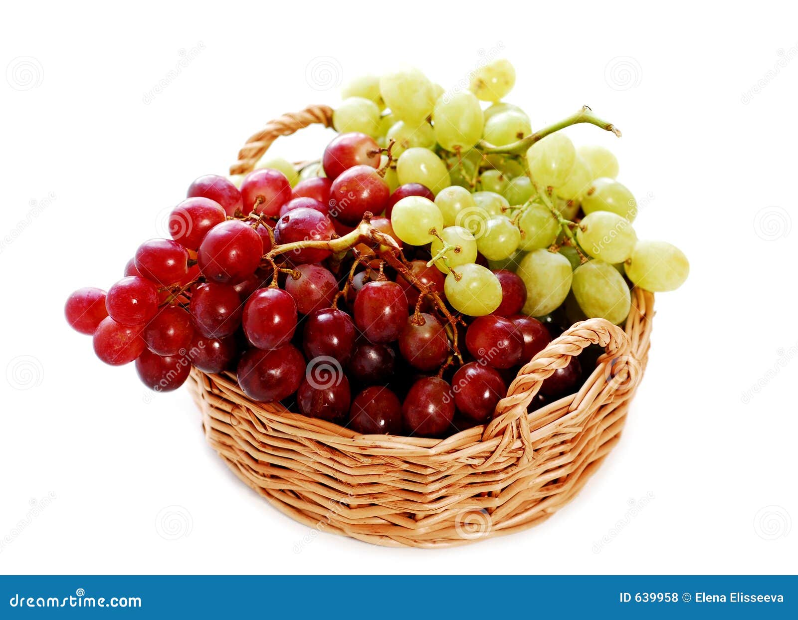 Grapes in a basket stock photo. Image of health, background 639958