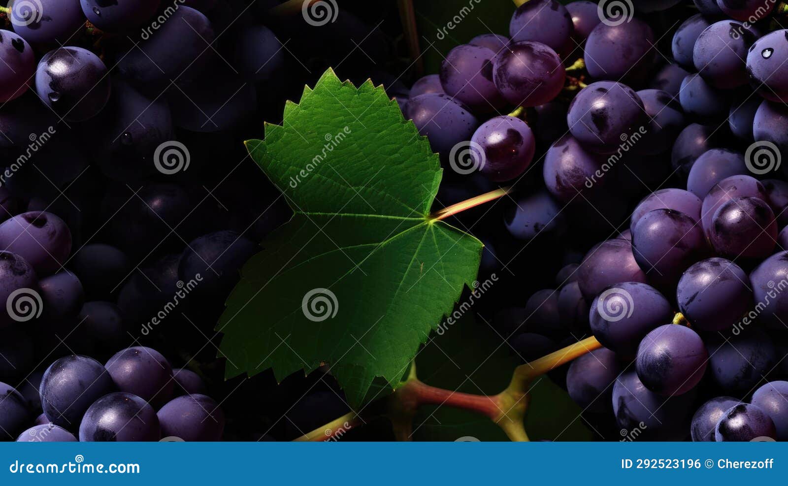 Grapes, berries and leaves stock illustration. Illustration of grapes