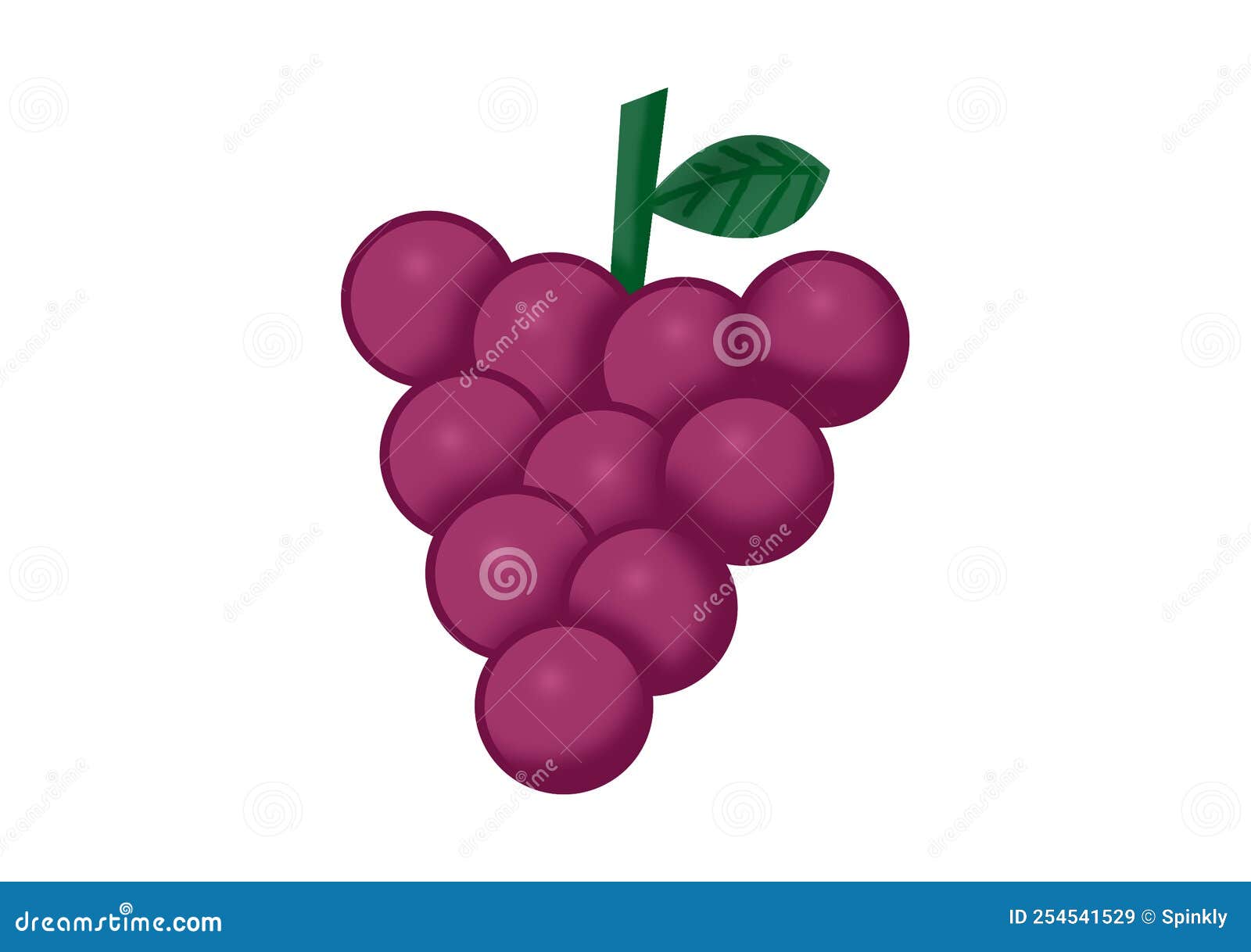 Grapes Drawing Illustration on White Background Stock Illustration