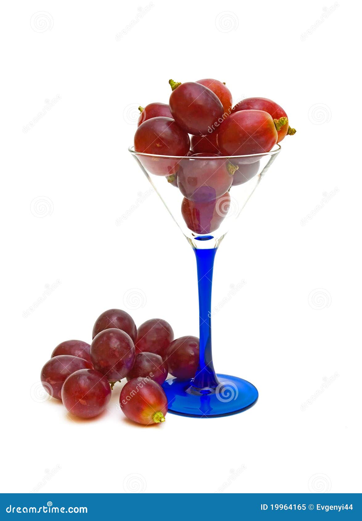 Grapes in a Glass on a White Background Stock Image Image of