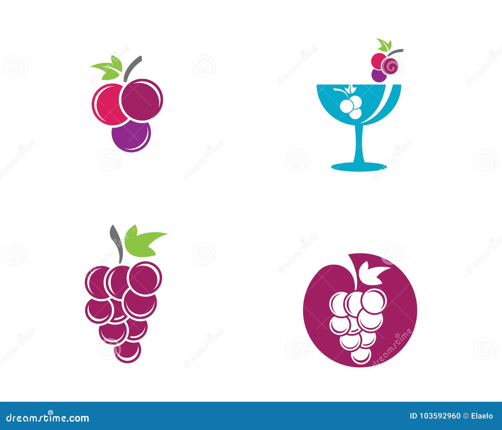 Grapes Logo Template Vector Icon Stock Vector Illustration of
