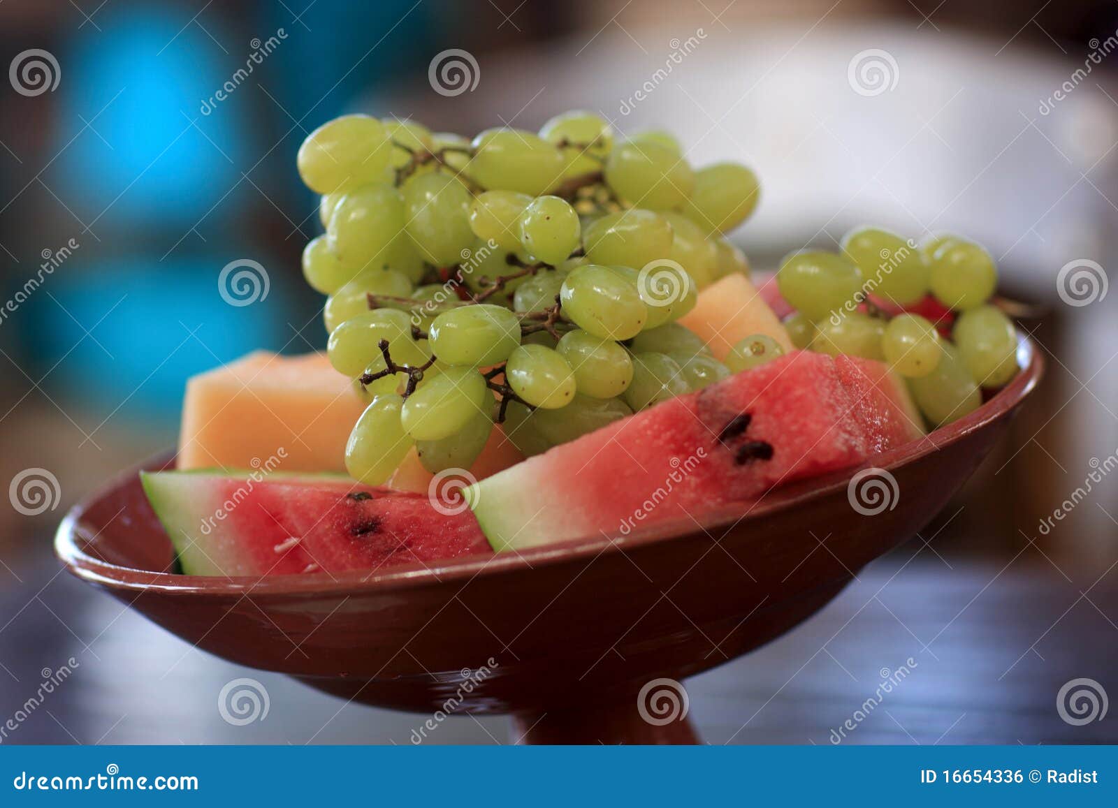 Grapes and watermelon stock photo. Image of dishware 16654336