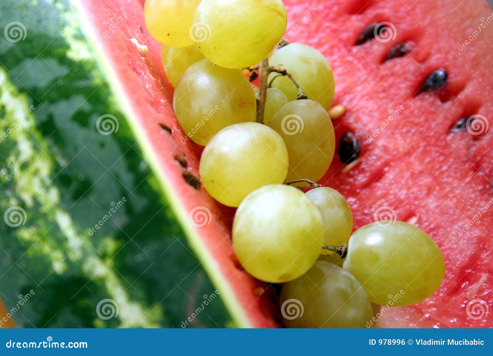 Grapes and watermelon stock photo. Image of food, green 978996