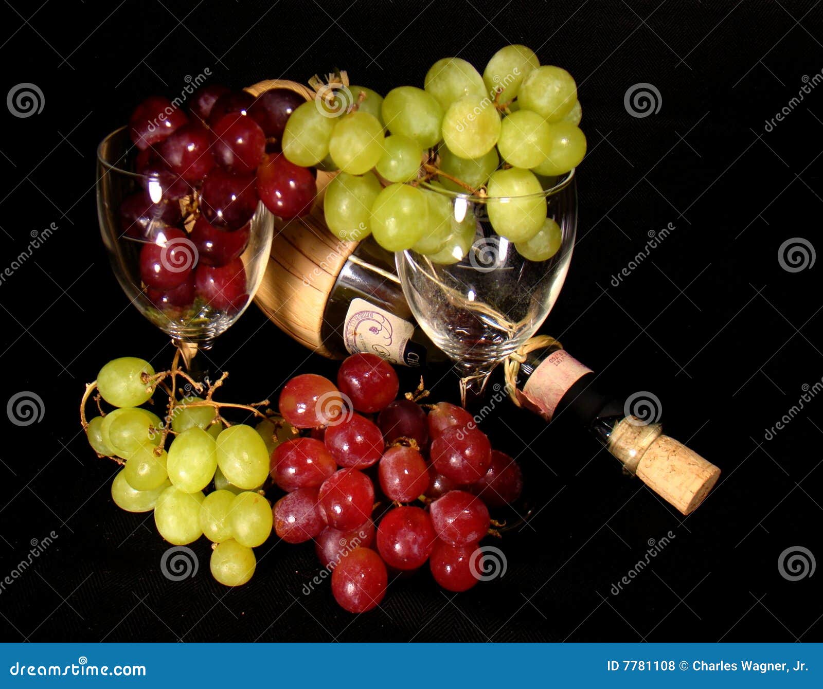 Grapes with Wine and Glasses Stock Photo Image of glasses, produce