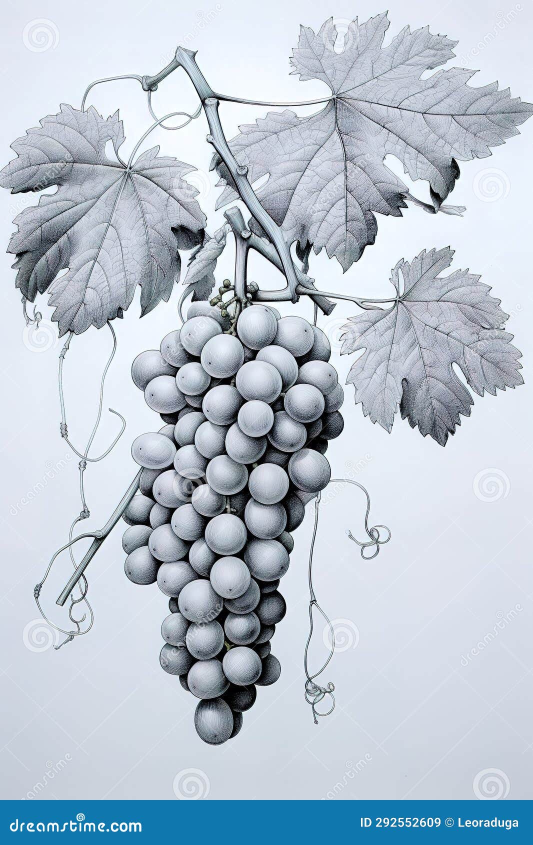 Grapevine Drawing Generative AI Stock Illustration Illustration of