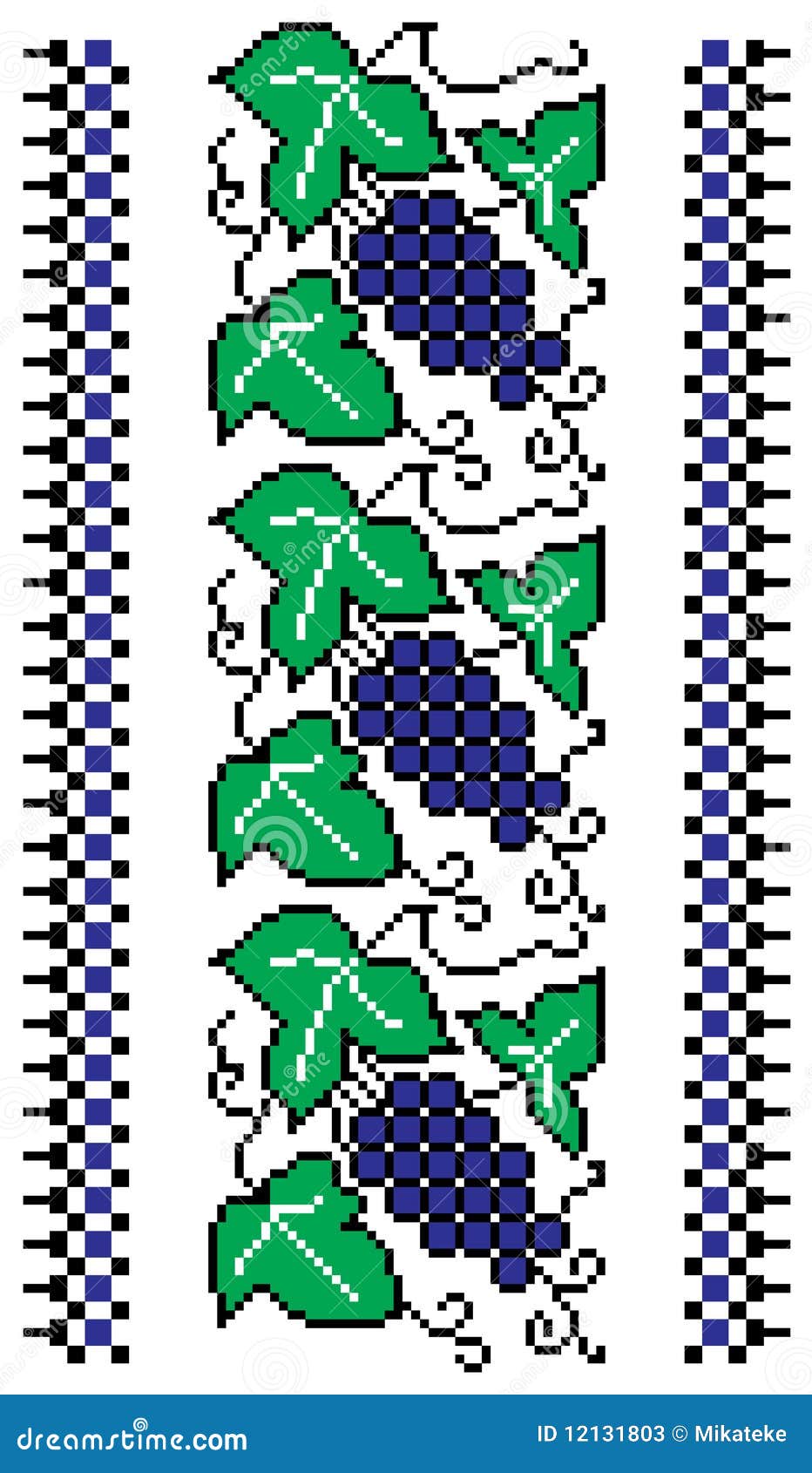 Grapevine Needlepoint Border Stock Vector - Illustration of food