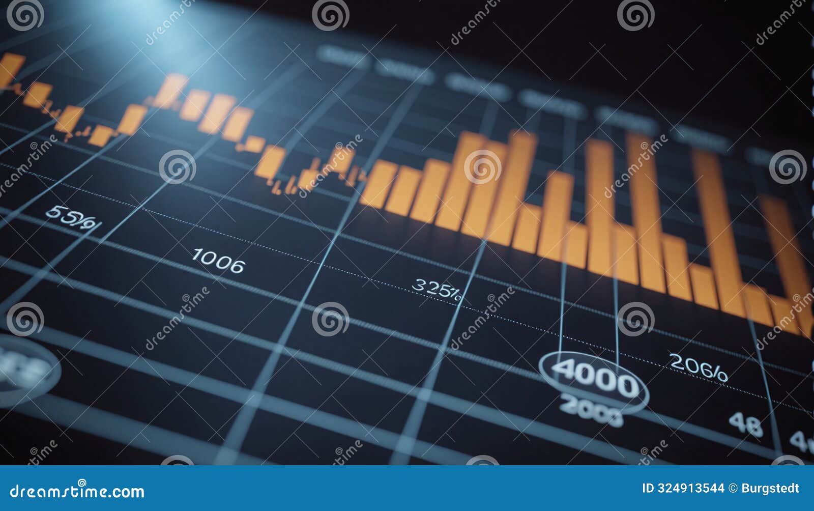 Graph or Block Diagram Shows the Increase or Decrease of Shares, Which ...