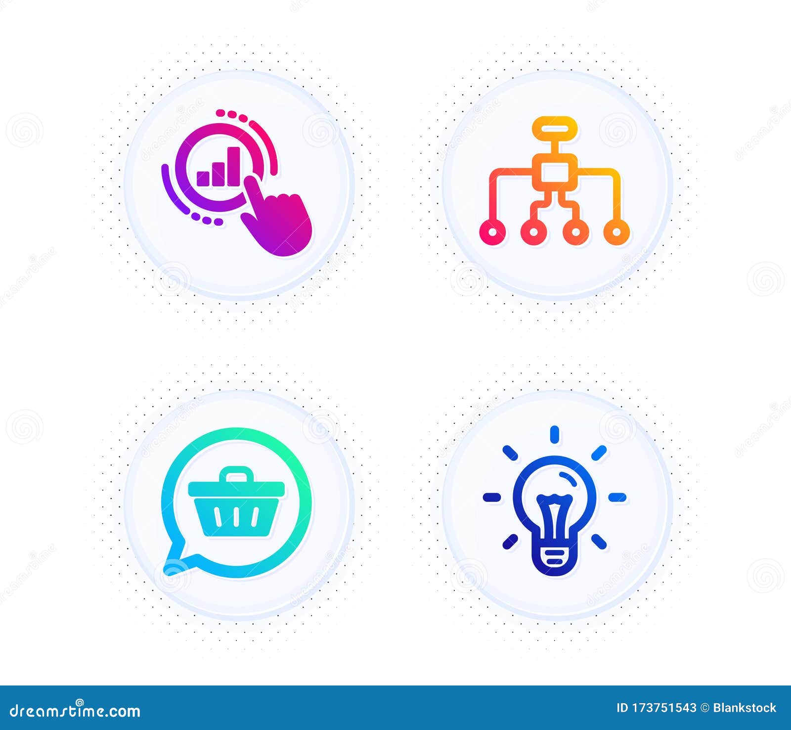 graph chart, shopping cart and restructuring icons set. idea sign. get report, dreaming of gift, delegate. 