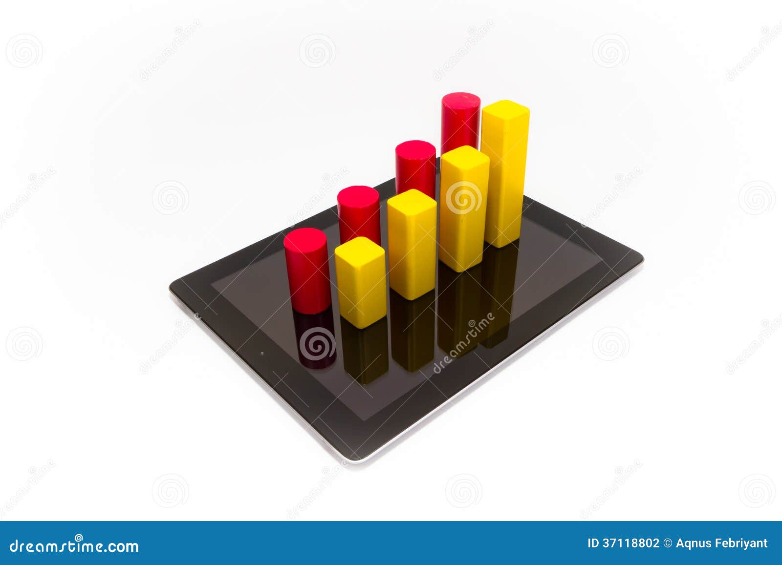 Graph Chart on Tablet stock photo. Image of salary, 37118802