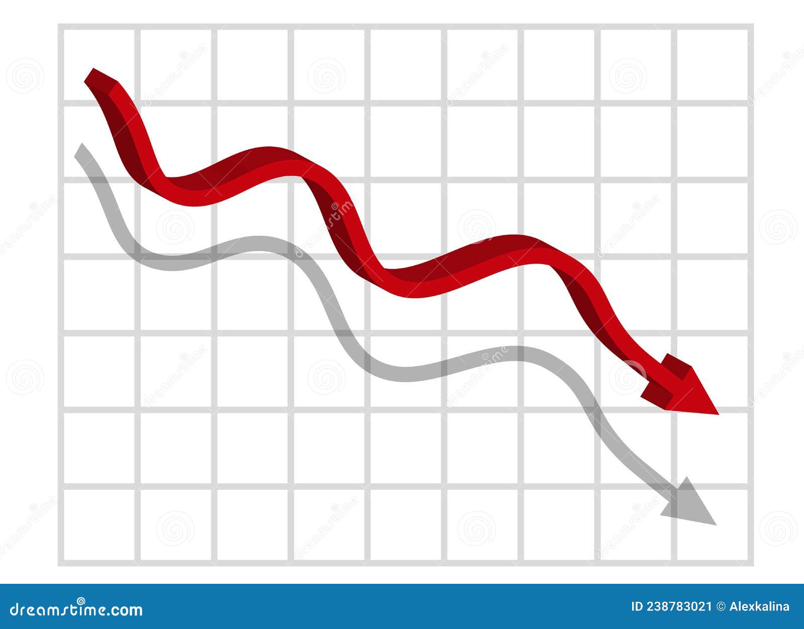 Graph with Decrease Report. Diagram with Recession and Bankruptcy ...