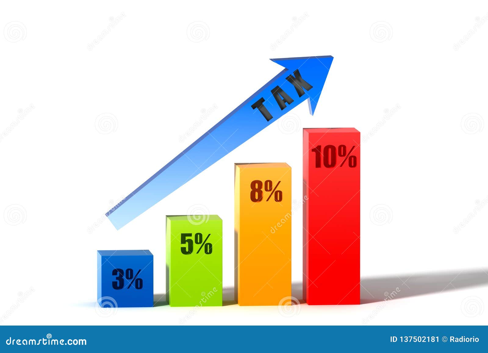 Graph of Increase in Consumption Tax in Japan Stock Illustration