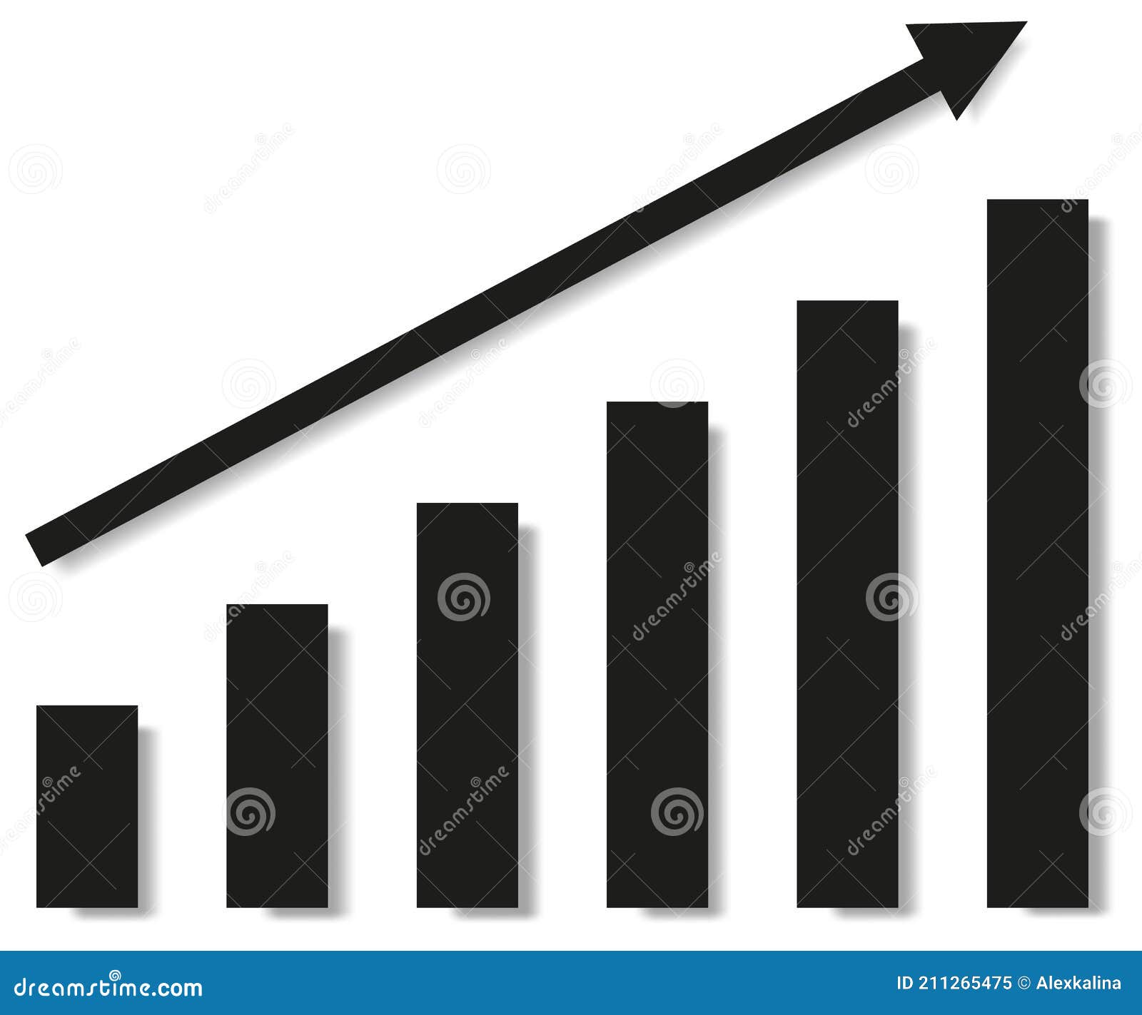 Graph with Increase Report. Diagram with Rise and Gain Progress Stock ...