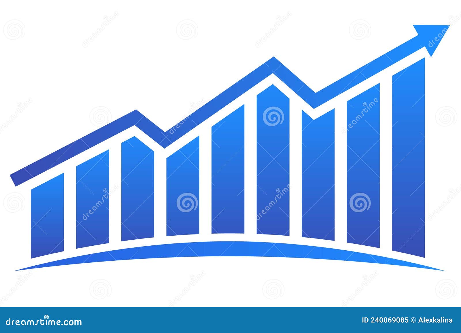 Graph with Increase Report. Diagram with Rise and Gain Progress Stock ...