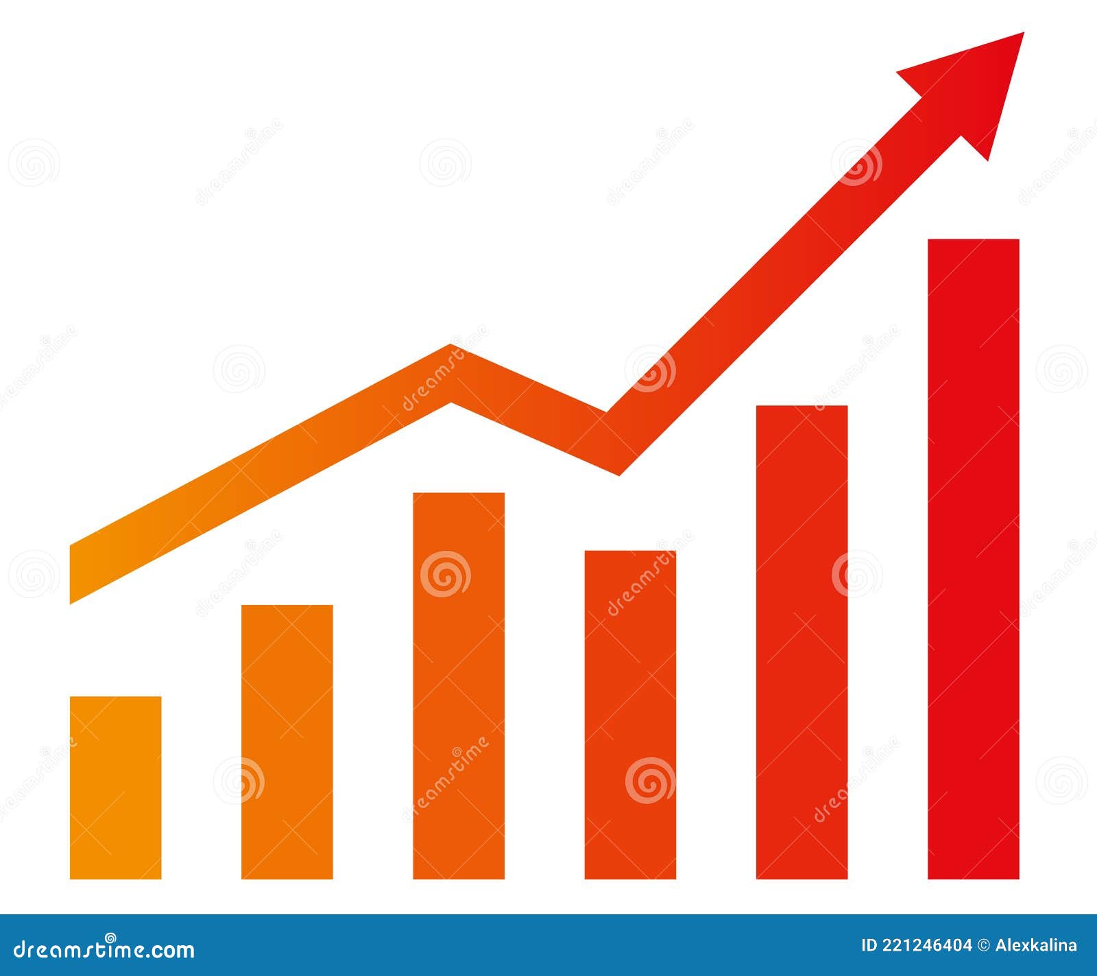 Graph with Increase Report. Diagram with Rise and Gain Progress Stock ...