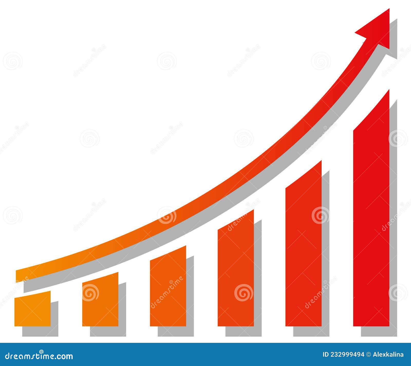 Graph with Increase Report. Diagram with Rise and Gain Progress Stock ...