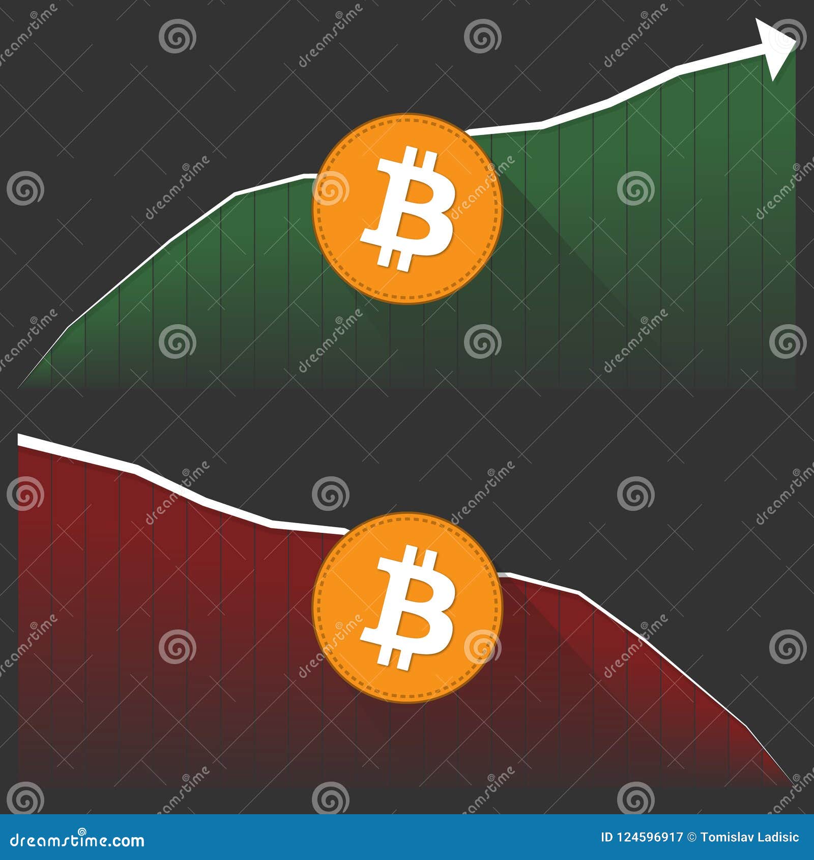 Bitcoin Cryptocurrency Price Development Stock Vector Illustration - 