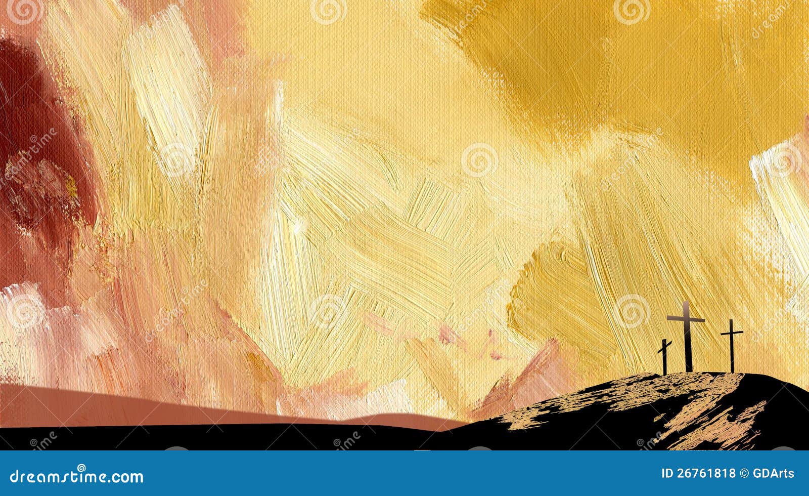 graphic abstract background calvary cross yellow