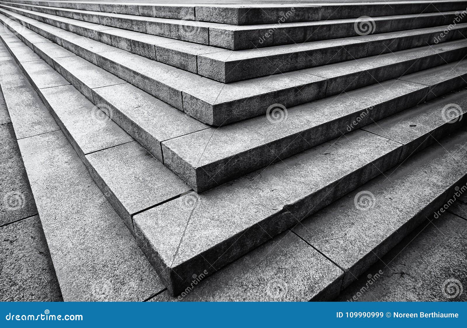 Graphic Black and White Cement Stairs Stock Image Image of