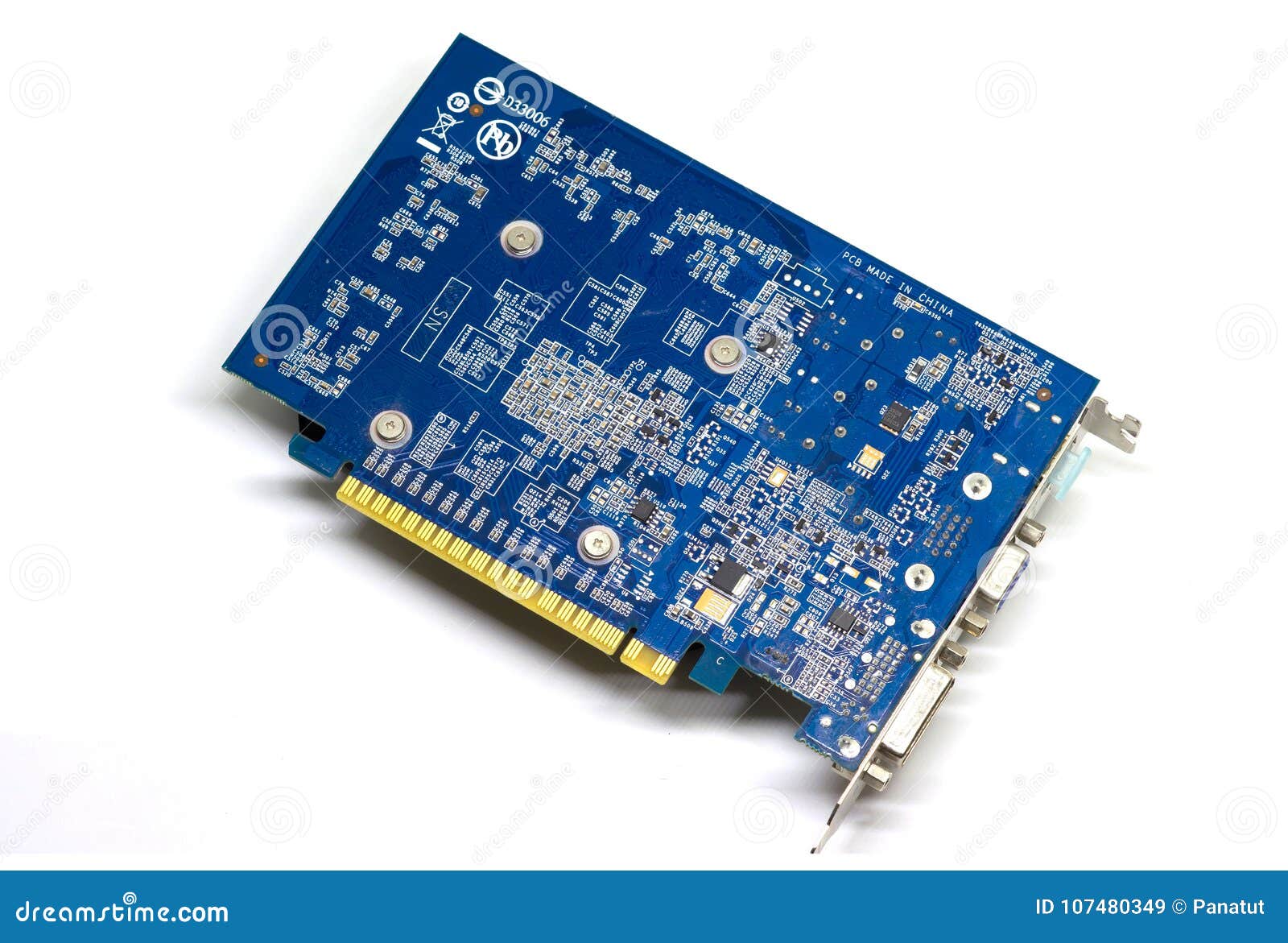 Video Card on a White Background, PC Hardware Stock Image - Image