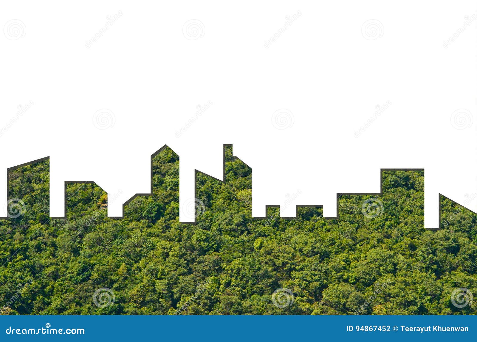 Graphic of City Shape on Forest Texture Background. Green Building  Architecture Stock Photo - Image of green, texture: 94867452