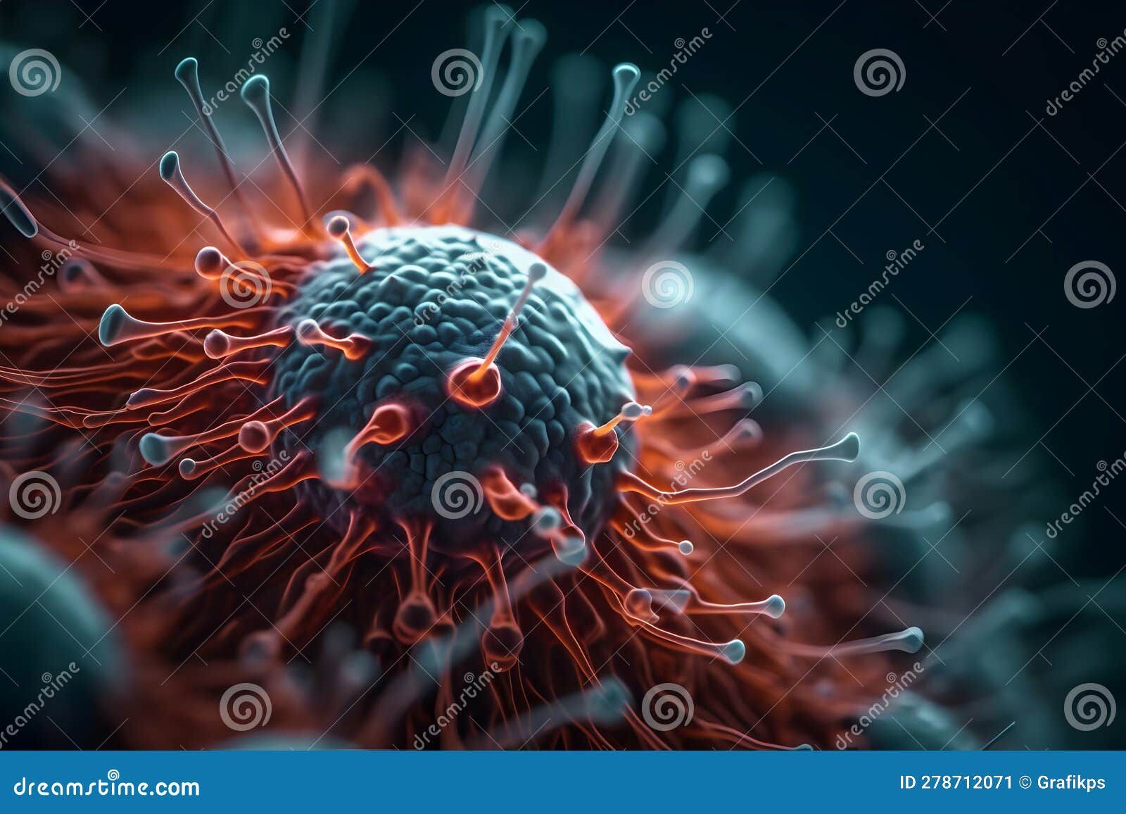 Virus Seen Under a Microscope, Showcasing Its Distinct Structure and