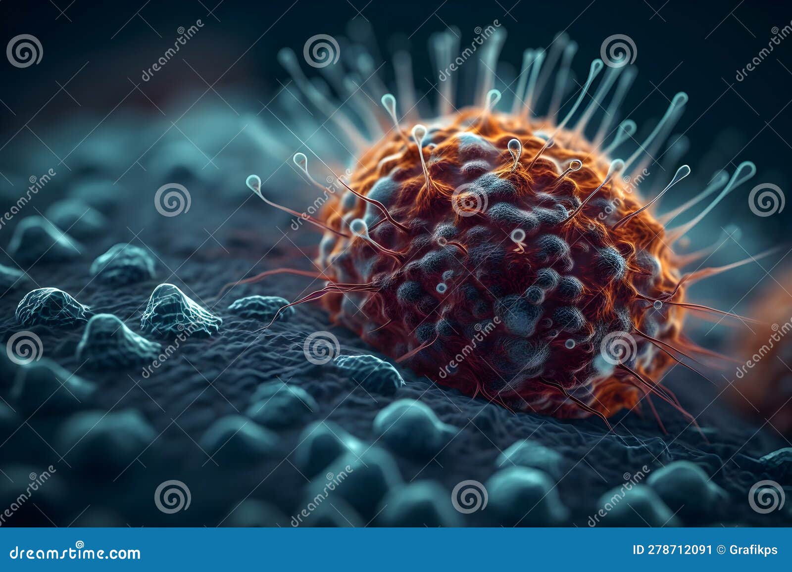 Virus Seen Under A Microscope, Showcasing Its Distinct Structure And