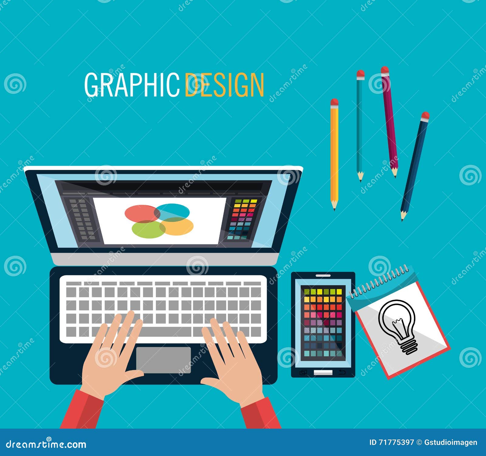 Graphic design concept stock illustration. Illustration of color - 71775397